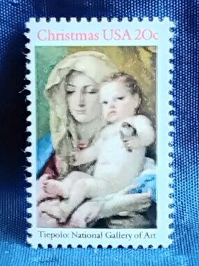 Uncirculated USA 1982 Christmas Tiepolo: National Gallery of Art 20 Cent Stamp!!